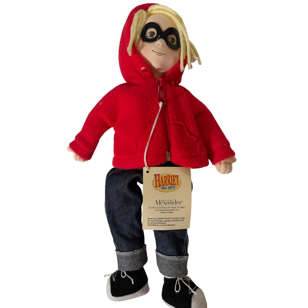 NWT Madame Alexander Harriet the Spy Plush Doll 2003 Red Hoodie Denim Jeans